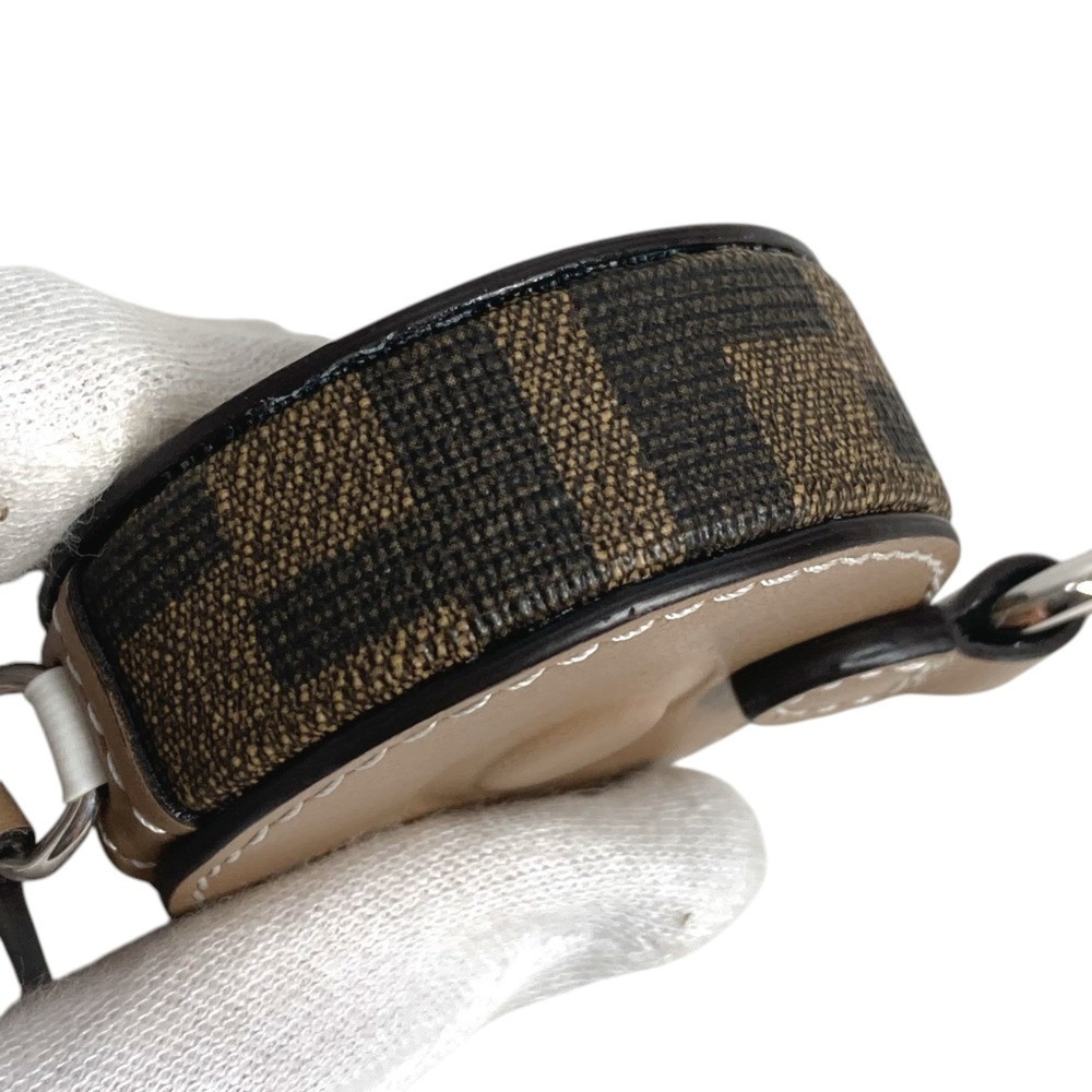 FENDI Zucca FF Logo Measuring Tape Scale Accessory Bag Charm Keychain Leather... - Picture 7 of 7